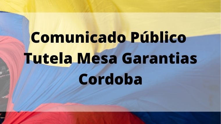 Comunicado Público – Tutela Mesa Garantias Cordoba