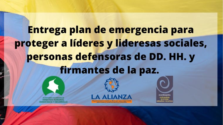 Entregan plan de emergencia a Gustavo Petro, para proteger la vida de líderes y lideresas sociales, personas defensoras de DD. HH. y firmantes del Acuerdo de Paz