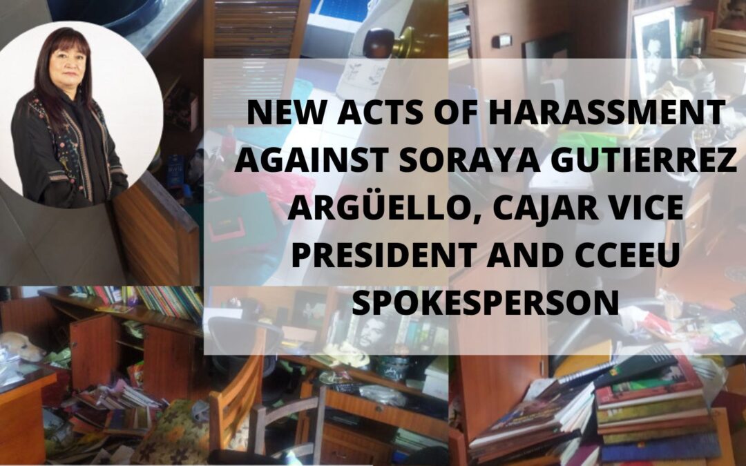 New Acts of harassment against Soraya Gutierrez Argüello, CAJAR Vice President and CCEEU spokesperson